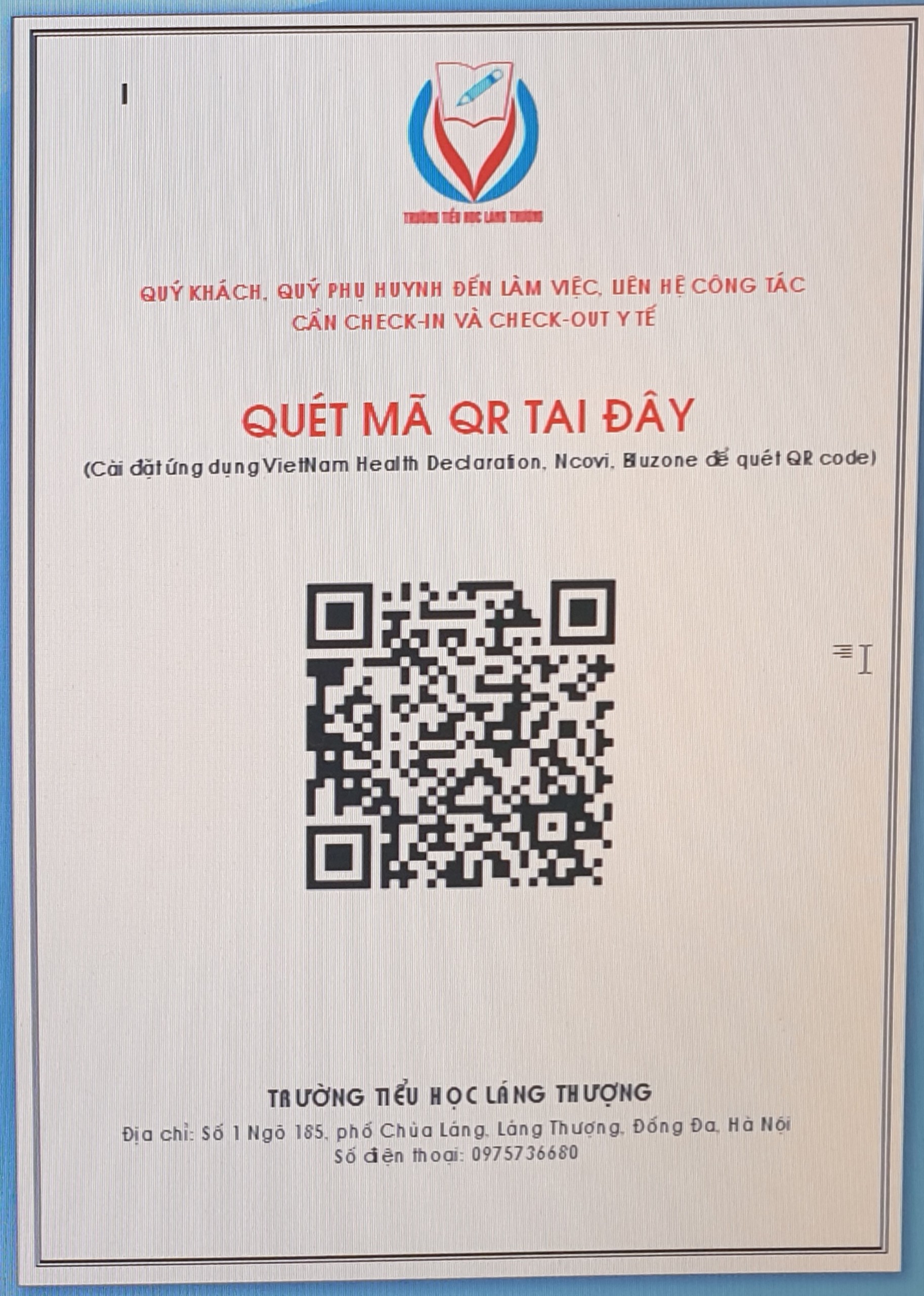 Thông báo quét mã kiểm dịch QR code
