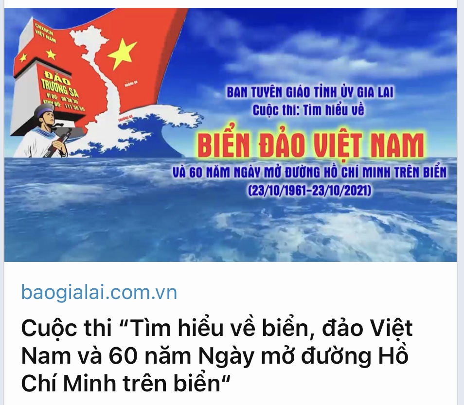 ?Cuộc thi trực tuyến “Tìm hiểu về biển đảo Việt Nam và 60 năm ngày mở đường Hồ Chí Minh trên biển”?