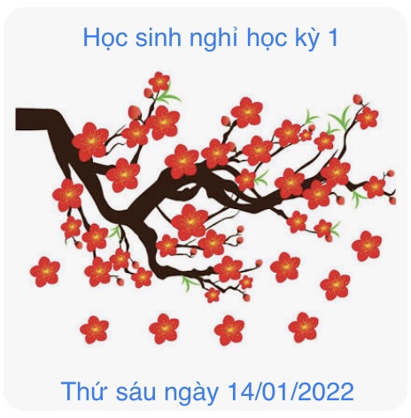 Thông báo nghỉ học ngày 14/01/2022