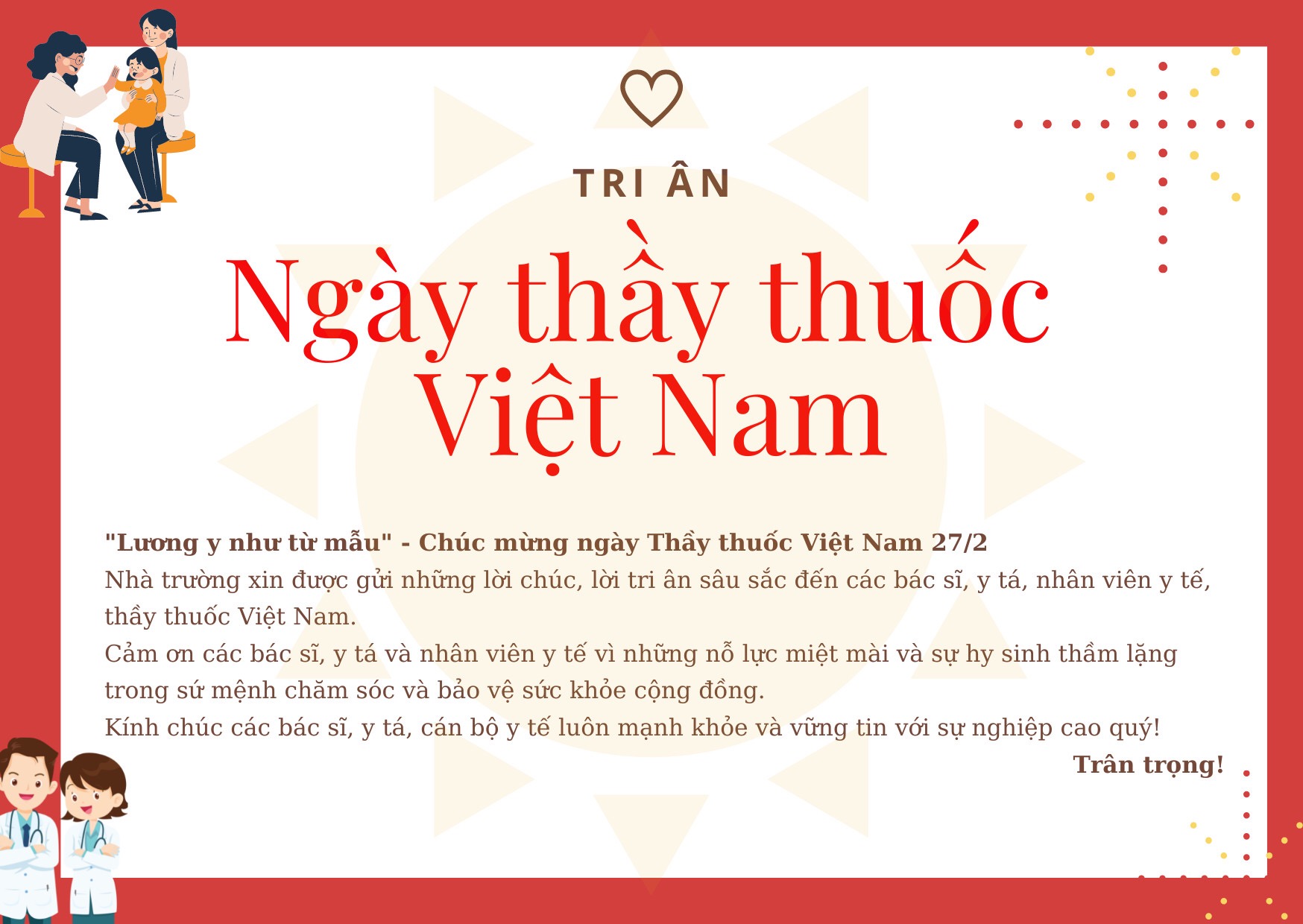Kính chúc các thầy thuốc luôn mạnh khỏe, hạnh phúc và thành công!