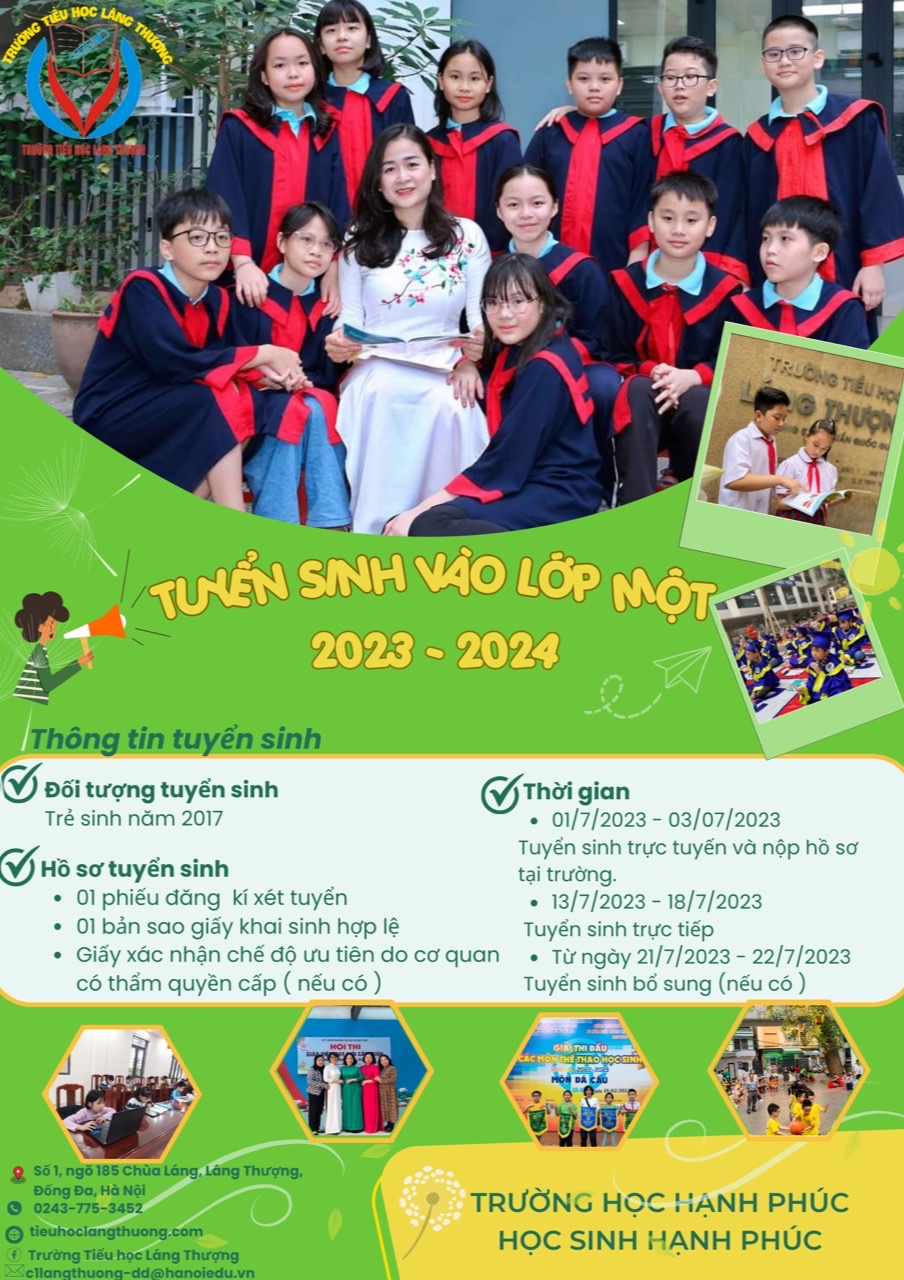 Lịch tuyển sinh lớp 1 🌸 Năm học 2023-2024