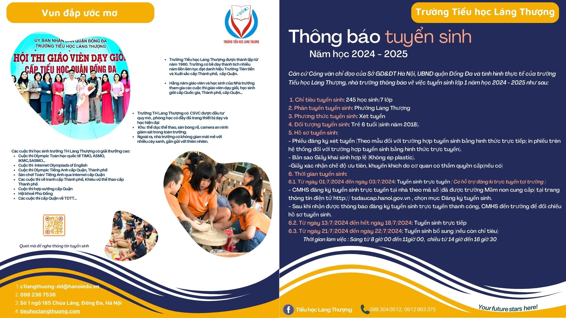 Thông báo tuyển sinh lớp 1 🌸 năm học 2024 – 2025
