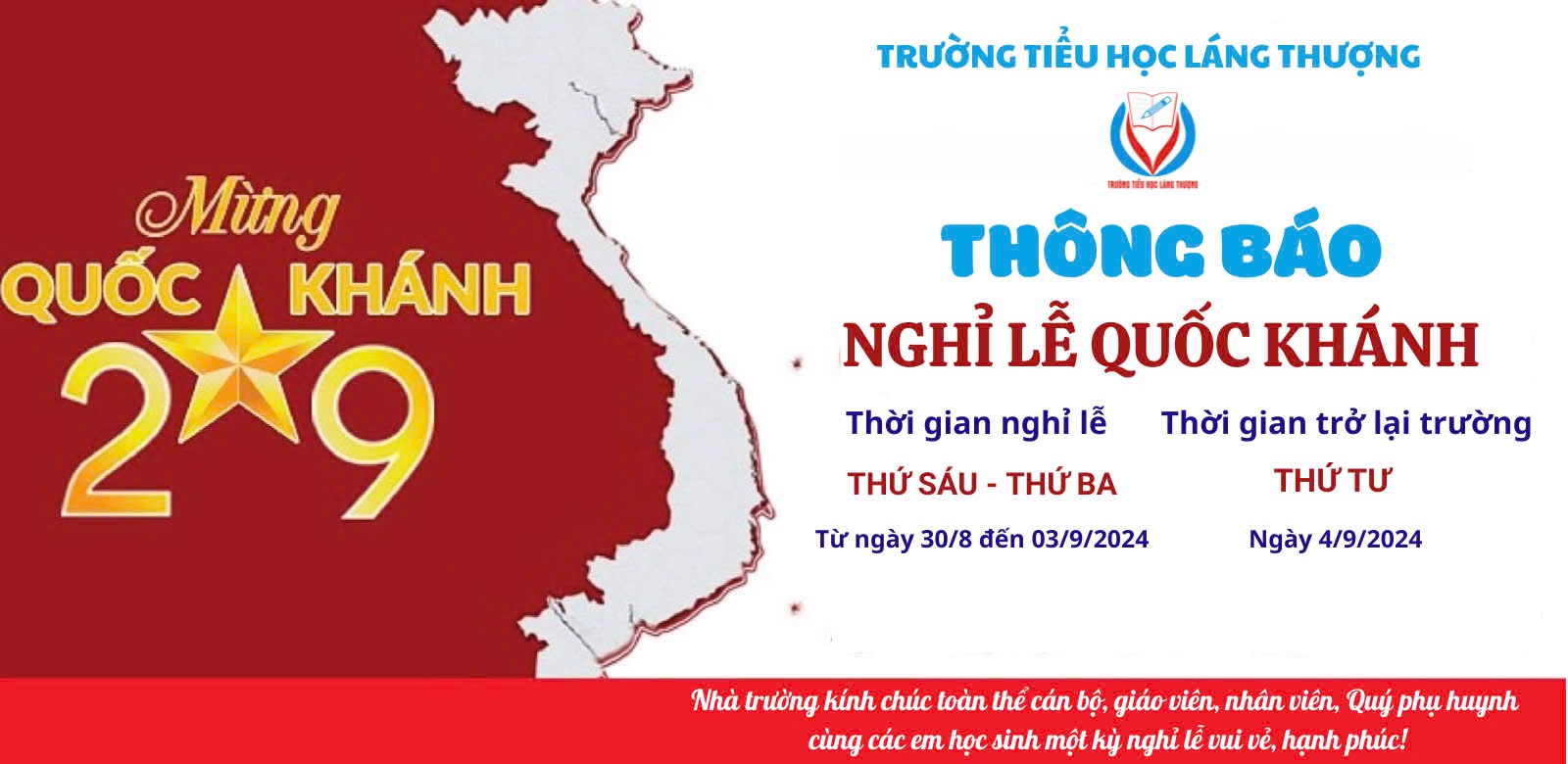 Thông báo lịch nghỉ lễ 2-9